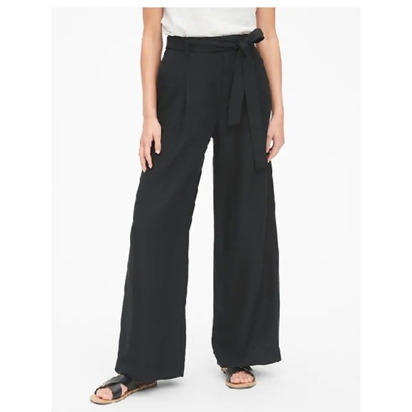 GAP Pants - NWT Gap Linen High Rise Wide Leg Pants 6 Black c39 GAP Pants - NWT Gap Linen High Rise Wide Leg Pants 6 Black c39